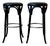Bistro Bar Stools in Black and Chrome Tortoiseshell Vinyl, 1960s, Set of 2 For Sale