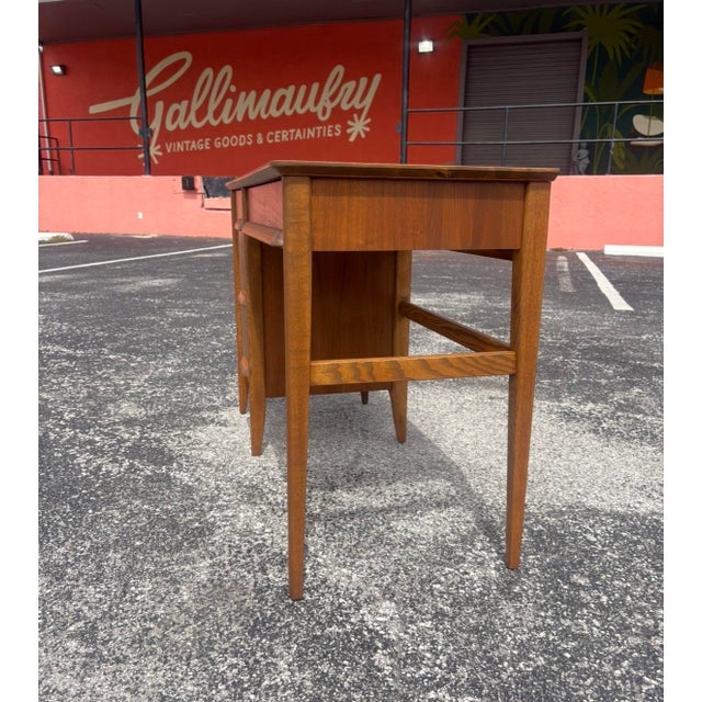 Wood Fully-Refinished Mid Century Stanley Desk For Sale - Image 7 of 12