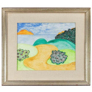 Romualdo Battaglia, The Sea and the Pine Forest, Mixed Media Drawing, 1978 For Sale