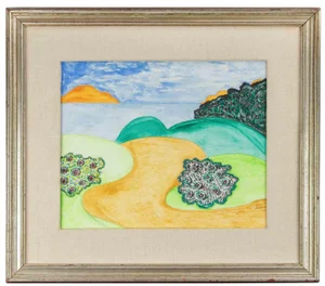 Romualdo Battaglia, The Sea and the Pine Forest, Mixed Media Drawing, 1978
