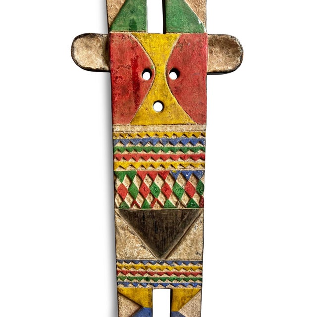 Colorful African Vintage Bobo Burkina Faso Tribal Mask For Sale - Image 4 of 7