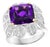 6.5 Carat Amethyst And 1.5 Carat Diamond Ring 18 Karat White Gold, 1970s, Italy For Sale