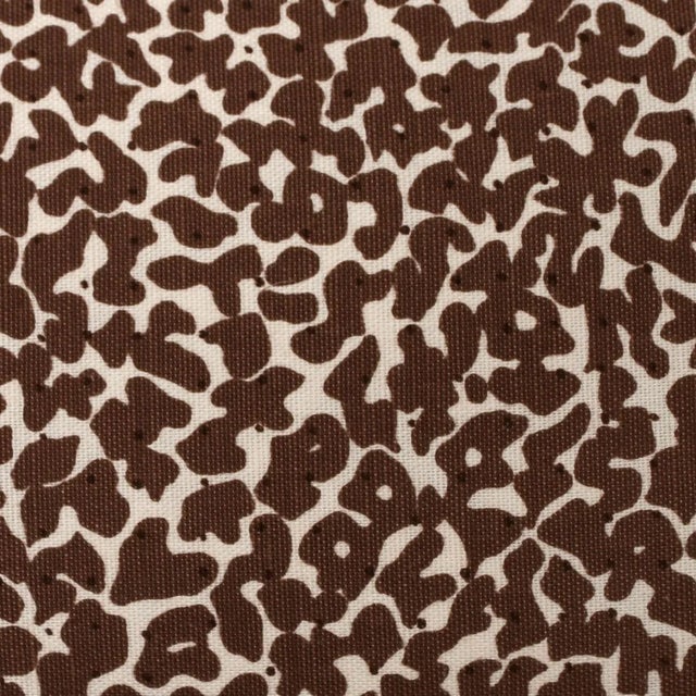 Abstract Brown Sectional in Custom Sister Parish Fabric and Trim For Sale - Image 3 of 4