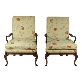 19th Century George II Style Arm Chairs - a Pair For Sale