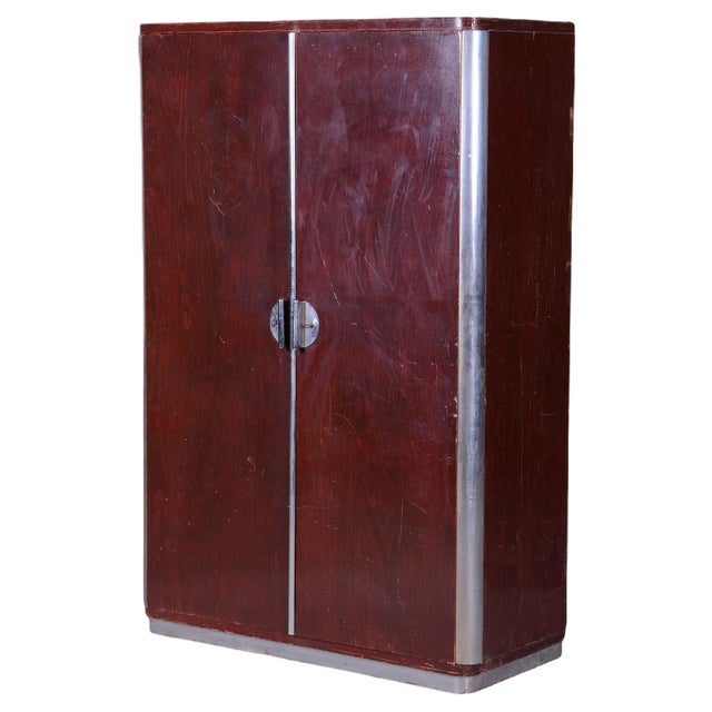 Bauhaus Walnut Wardrobe attributed to Vichr a Spol, Czechia, 1939 For Sale