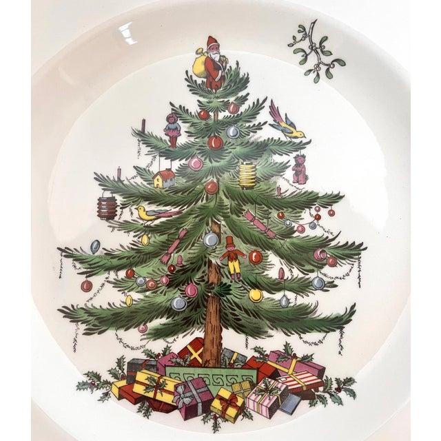 English Late 20th Century Spode Christmas Tree Dinner Plates - Set of 6 For Sale - Image 3 of 8
