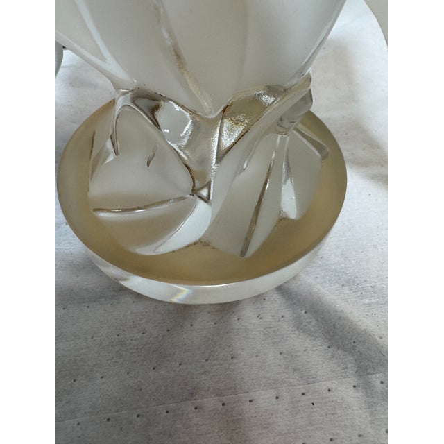 Mid 20th Century Lalique Ariane Glass Doves Table Lamp For Sale - Image 12 of 12