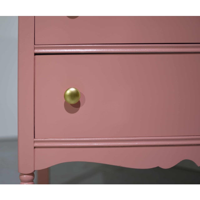 Mid Century French Country Style Dresser in Pink - Newly Painted For Sale - Image 9 of 12