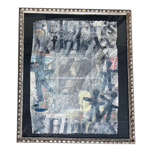 Contemporary Original Wayne Cunningham Abstract Hands Across America Collage / Painting