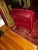 Vintage Queen Ann Ottoman Red Velvet Tufted Entryway / End of Bed Couch Settee For Sale - Image 4 of 10