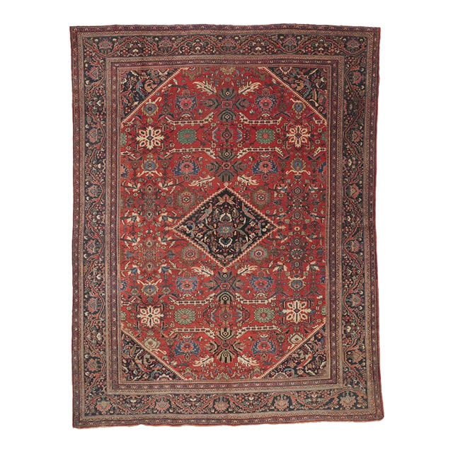 Antique Persian Mahal Rug, 11'00 X 14'05 For Sale