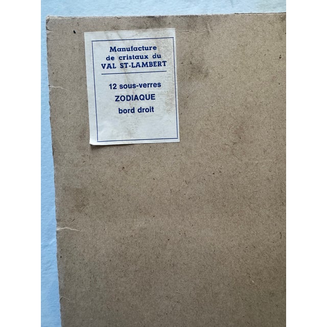 Val Saint-Lambert 1970s Signed Val St-Lambert Crystal Zodiac Coasters - Set of 11 For Sale - Image 4 of 9