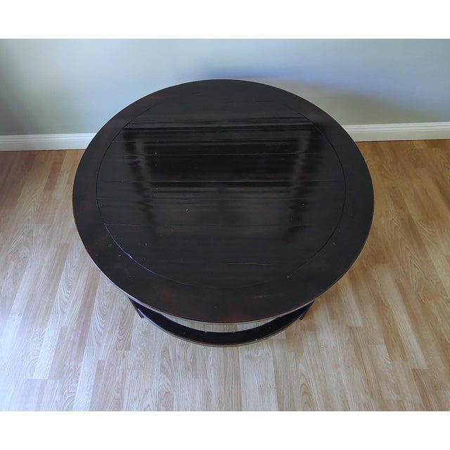 Brown Rustic Round Cocktail Coffee Table by Sherrill Furniture For Sale - Image 8 of 18