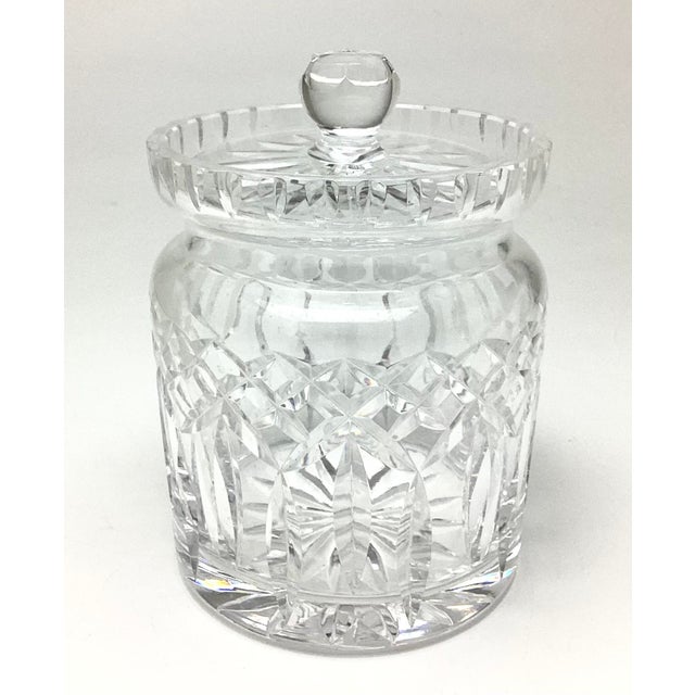 Vintage Waterford Crystal Biscuit Barrel Lismore Pattern Storage Jar With Lid. 7 inches tall by 5 inches in diameter. This...