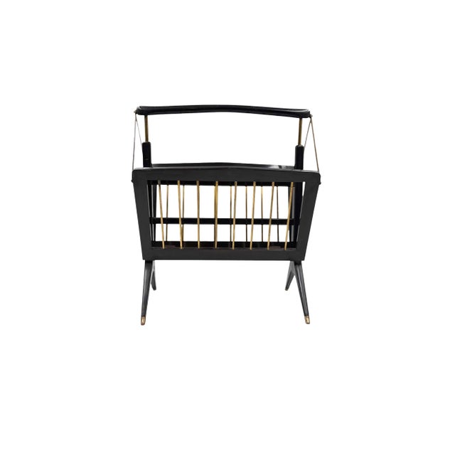Brass Mid-Century Modern Brass Magazine Rack, Ico E Luisa Parisi Italy 1950 For Sale - Image 8 of 13