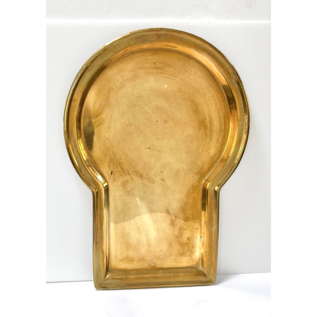 English Vintage Brass Samovar Keyhole Tray For Sale - Image 3 of 7