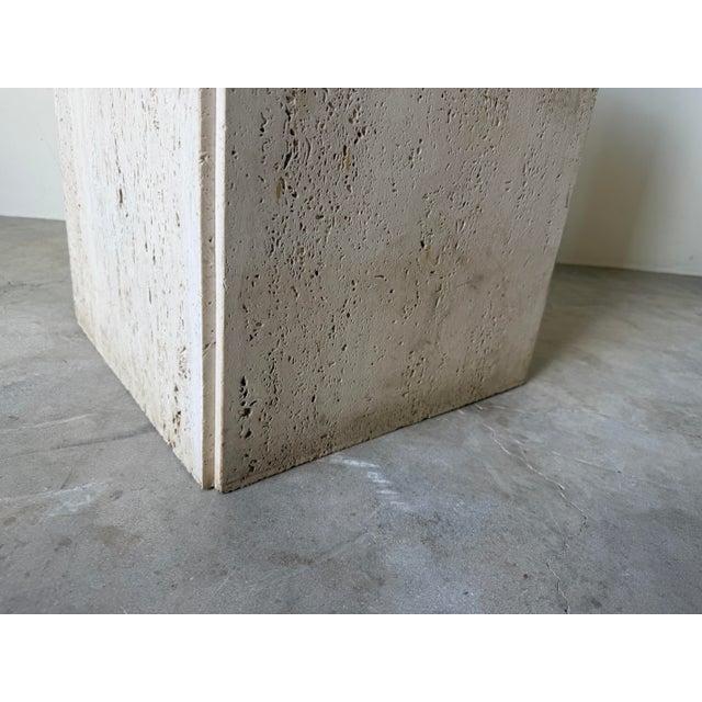 1980s Italian Postmodern Organic Travertine Marble Pedestal / Dining Table Base For Sale - Image 11 of 12