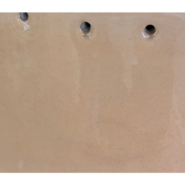 Ceramic Mid 20th Century Mid Century Modern Beige Ceramic Lamp With Hole Perforations, Nice Form, Signed For Sale - Image 7 of 7