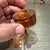 Amber Decorative Crystal Bottle Cylindrical Shape Stripped Bands Deco Style For Sale - Image 8 of 11