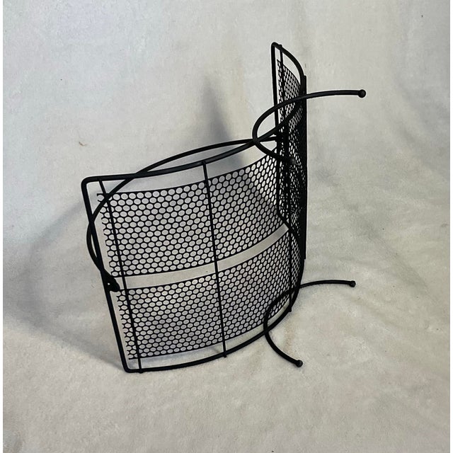 1950s 1950s Wrought Iron Magazine Rack Mid Century Modern For Sale - Image 5 of 12