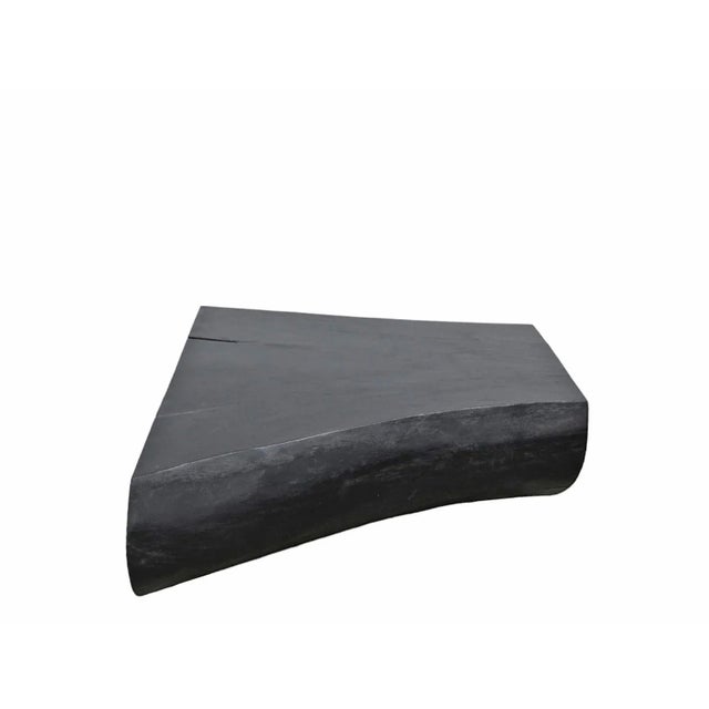 Minimalist Black Living Edge Block Coffee Table 15 For Sale - Image 4 of 11