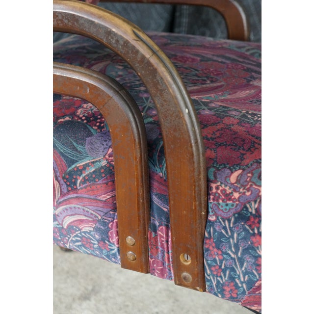 Mid Century Art Deco Style Bentwood Library Vanity Arm Reading Chair MCM Retro For Sale - Image 17 of 18