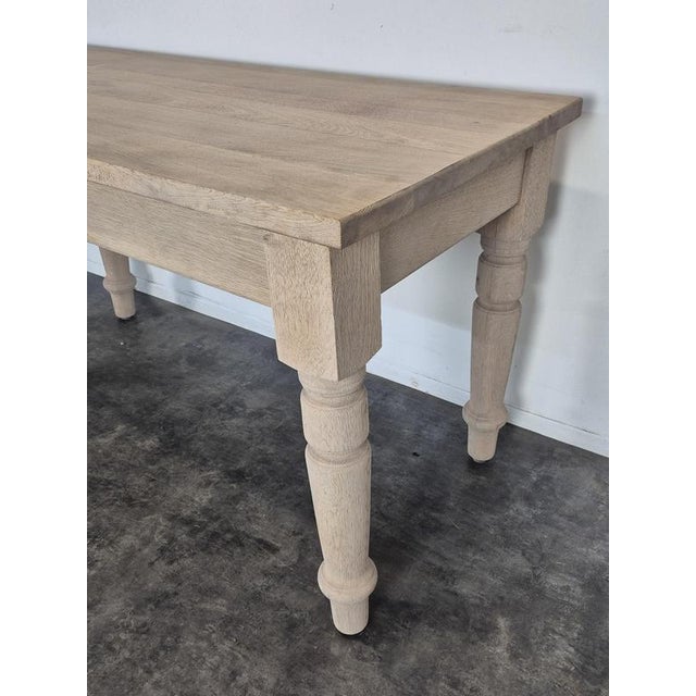 2000 - 2009 Large Stripped Community Table with 6 Turned Legs For Sale - Image 5 of 8