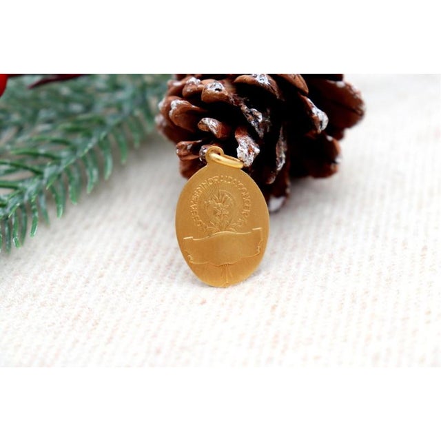19.2k Gold Our Lady of the Immaculate Conception Pendant For Sale - Image 3 of 6