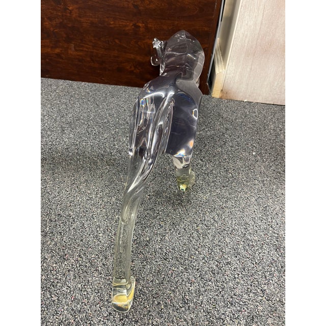 Haziza Haziza Clear Lucite Grayhound Sculpture For Sale - Image 4 of 5