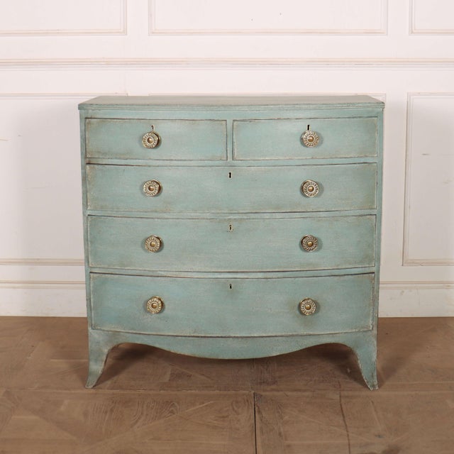English Bow Front Chest of Drawers For Sale - Image 9 of 9