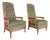 Mid Century Broyhill Green Tufted Highback Chair Pair For Sale