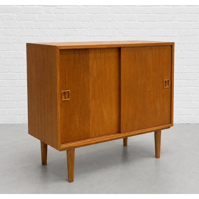 Mid-Century Modern Mid Century Modern Oak Jr. Credenza | Danish Storage | Entryway Cabinet, Circa 1960's For Sale - Image 3 of 13