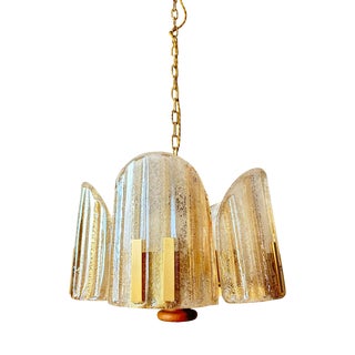 Vintage Murano Amber Pendant Light, 1970s For Sale