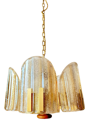 Vintage Murano Amber Pendant Light, 1970s