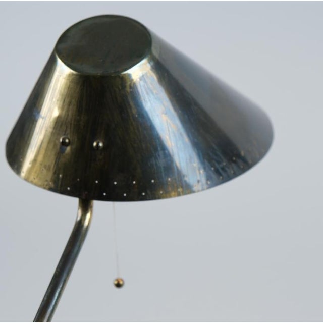 1950s Paavo Tynell Finnair Commissioned Table Mounted Brass Lamp For Sale - Image 9 of 12