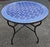 Metal 40" Handcrafted 2 Shades of Blue Rafraf Moroccan Mosaic Table For Sale - Image 7 of 7