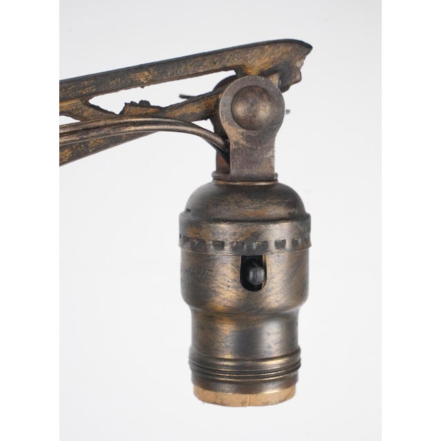 Mid 20th Century Restored Art Deco Cast Iron Bridge Floor Lamp For Sale - Image 4 of 15