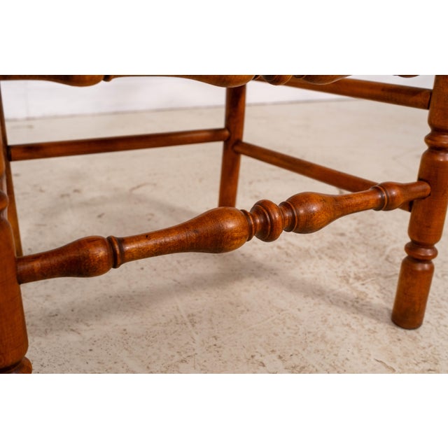 Set of 4 Maple Rush Seat Ladder Back Chairs For Sale - Image 13 of 18