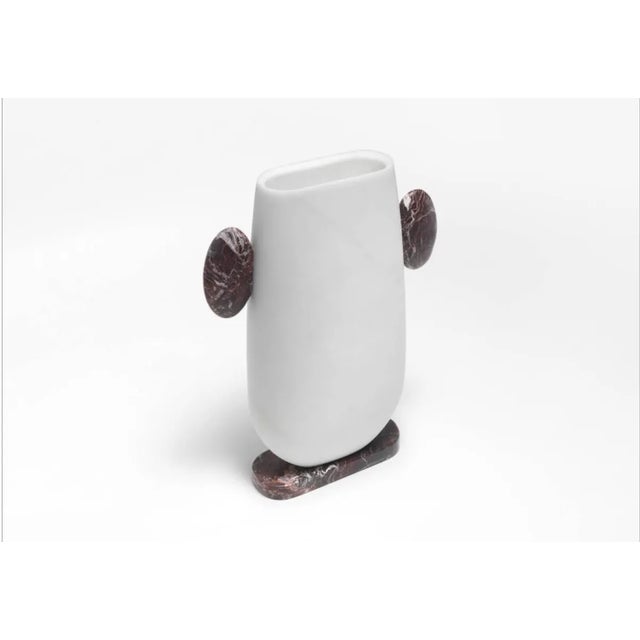 Modern Geometric Contemporary Vase in Italian Marble by Matteo Cibic For Sale - Image 3 of 9