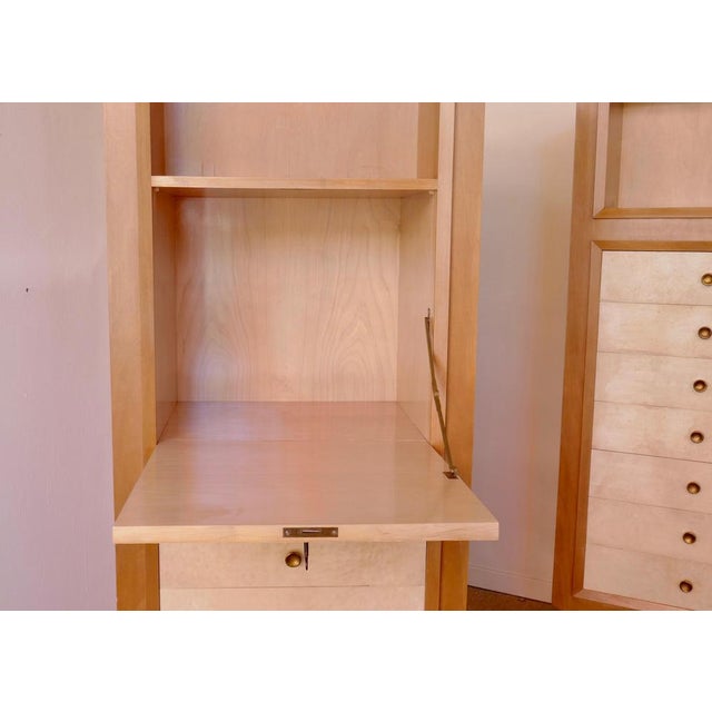 1930s French Secretaire in Ash Wood and Parchment by Blanche Klotz, 1930s For Sale - Image 5 of 13