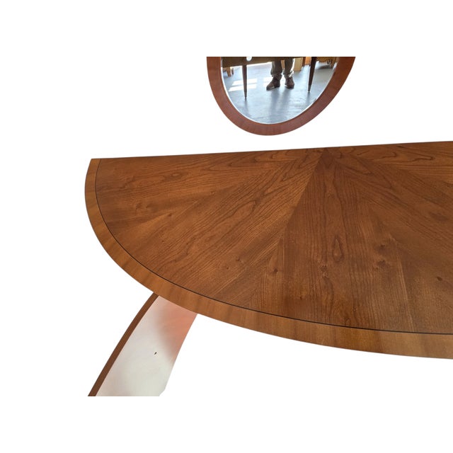 Wood 1990s Ethan Allen Avenue Demilune Sideboard Cherry Buffet Credenza Cabinet Console For Sale - Image 7 of 15