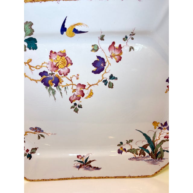 Vintage Wedgwood Devon Rose Georgetown Collection Bamboo Trim Platter For Sale - Image 11 of 11