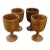 Mid Century Hand Carved Wood Goblets, Signed For Sale