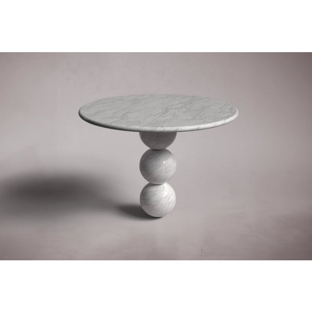 Not Yet Made - Made To Order Cess Italian Carrara Marble Round Dining Table 40" For Sale - Image 5 of 5
