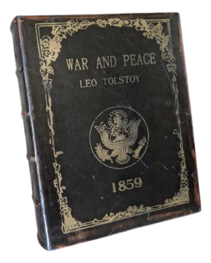 Vintage Tolstov War and Peace Faux Book Decorative Keepall Box