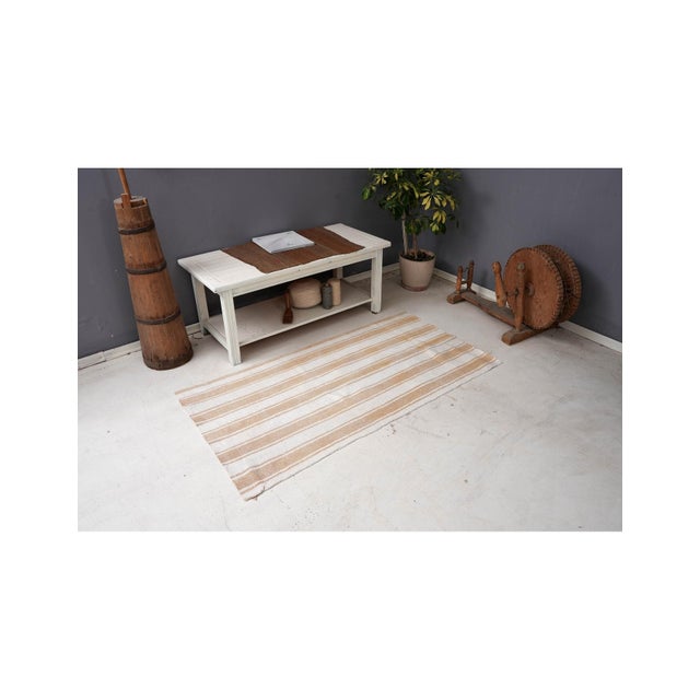 Modern Vintage Striped Small Kilim - 2`9″ X 5`1″ For Sale In Los Angeles - Image 6 of 6