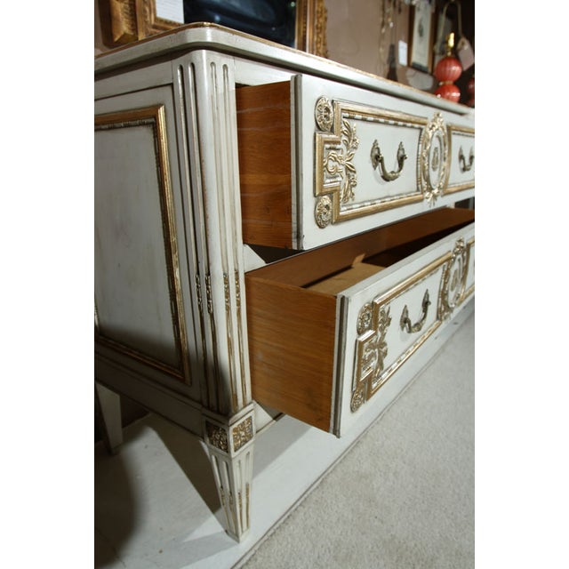 Wood Jansen French Louis XVI Style Painted Commode For Sale - Image 7 of 7