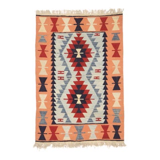 Vintage Persian Shiraz Kilim Rug - 03'11 X 05'08 For Sale