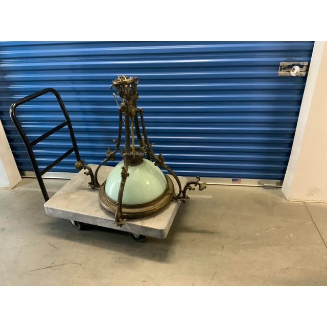 Antique Mid 19th Century Chandelier Made of Bronze and Glass For Sale - Image 9 of 9