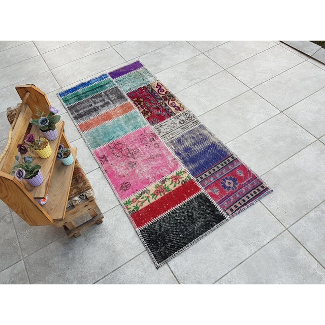 Mid 20th Century Handmade Entry Wool Runner For Sale - Image 9 of 10